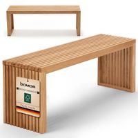bomoe Houten Bank 100 cm Eiken Massief FSC® Geolied Zitbank Hout Latten Bankje