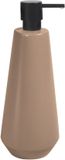 Spirella Joshua Zeepdispenser – Keramische Zeephouder met Zeeppomp voor de Badkamer – Cappuccino Mat – 9x9x24,5 cm