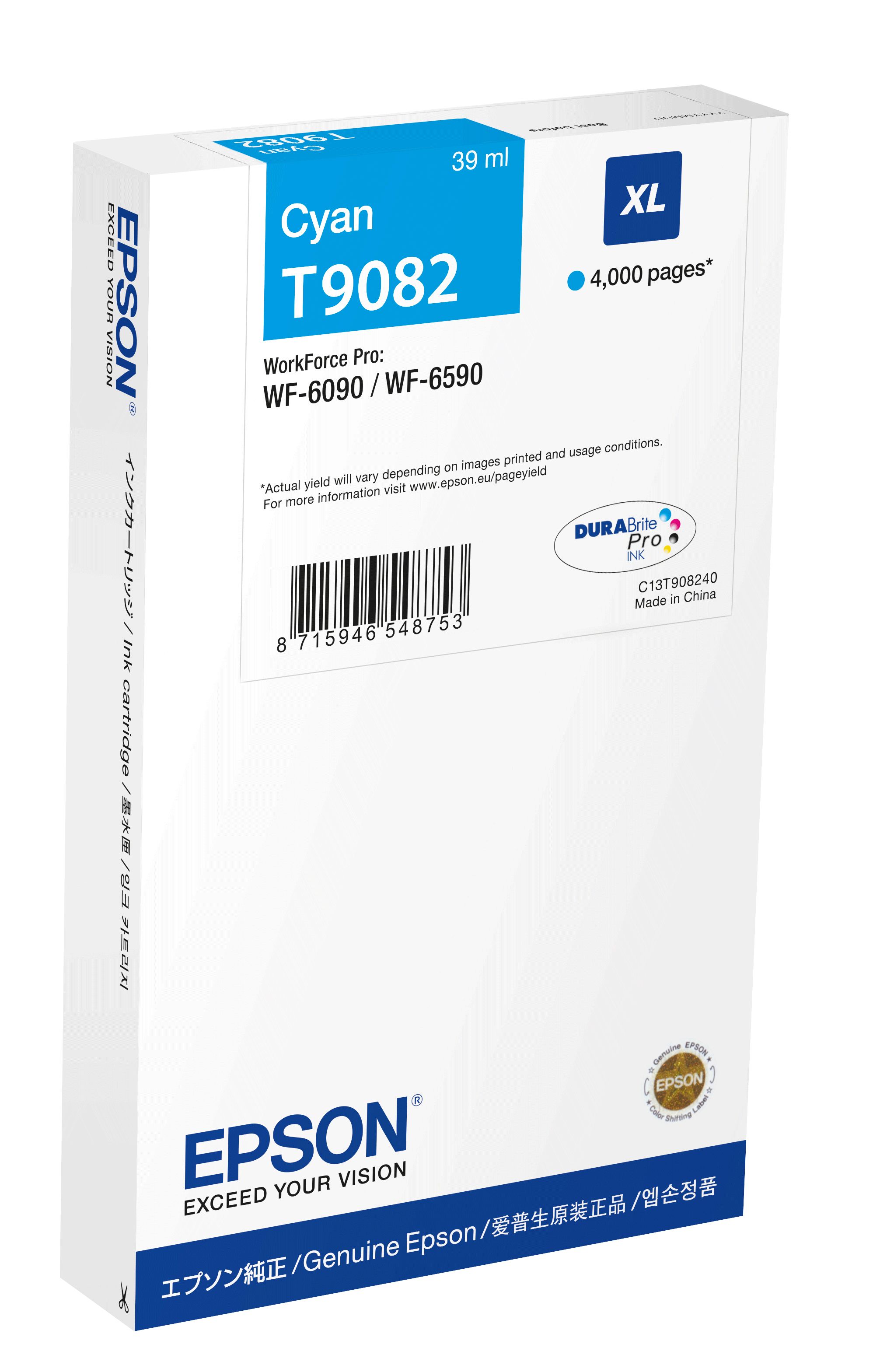 Epson T9082XL Cyaan Ink Cartridge - Original