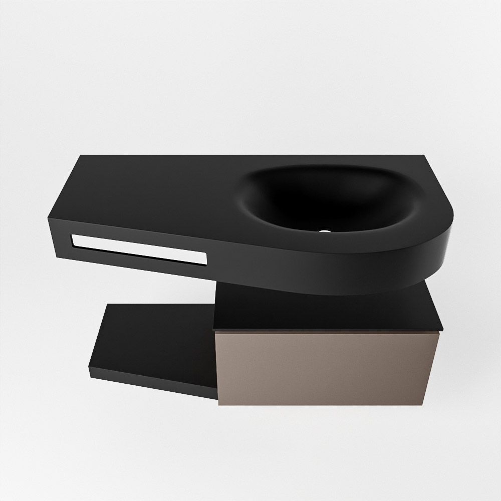 Mondiaz Riva Dulcet badkamermeubel rechts 100cm Urban Smoke