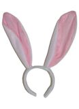 Merkloos Konijn / Haas Oren op Diadeem - Bunny Oortjes Haarband - Wit / Roze - Dames