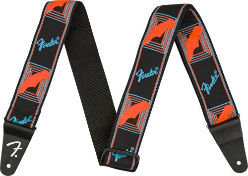 Fender Fender® Neon Monogram Strap, blauw/oranje