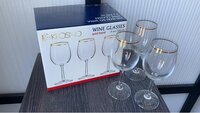 Krosno Wijnglas Goldline - 25 cl - Transparant Goud - 6 stuks