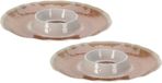 Excellent Houseware Hapjes / Tapas serveerschaal - 2x - beige - D35 cm - dienblad - melamine