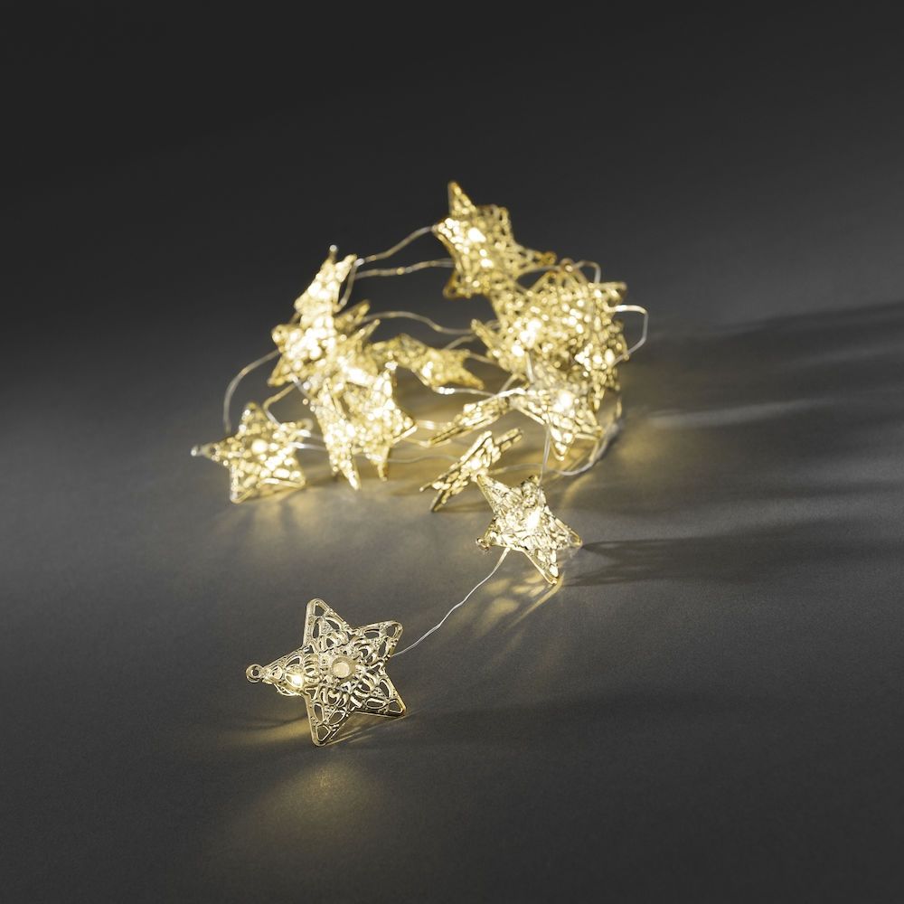 KONSTSMIDE Light Set Metal Stars - Decoratieve verlichting - Warm wit - Batterij/accu