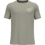 Odlo Essential Print Hardloopshirt Heren-Kaki, Maat S