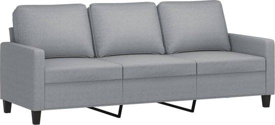 vidaXL Driezitsbank - 180 cm - Stof - Lichtgrijs