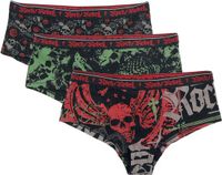 Rock Rebel by EMP Zwarte slips in een drie-pack met print - Dames - S