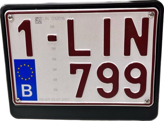 Nummerplaathouder MOTO Alu Zwart met rand - 5407004791296