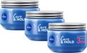 NIVEA Care & Hold Styling Crème Gel - Hold Level 3 - Haarstyling - Haargel - Vitamine B3 - Voordeelverpakking 3 x 150 ml