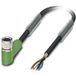 M8 Câble de capteur Pur 4 broches femelle coudée blindée/traînée A-codage, longueur 9,0 mètres noir gris Ral 7021, diamètre extérieur du câble 4,7mm - 1 pièce