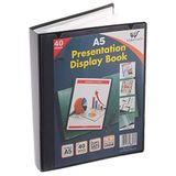 A5 Habercrafts A5 40 Pocket (80 Views) Flexibele Hard Cover Display Book Presentation Folder Folio (1 Pack)