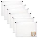 eco-eco A5 50% gerecycled uitbreidende rits uitbreidende bestandsportefeuille, helder (Pack van 6), eco106x6CLEAR