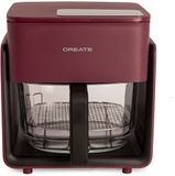 CREATE - 4,2L Glazen Airfryer - Bordeauxrood - AIR FRYER STUDIO CRYSTAL