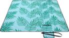 Unyqoos Picknickkleed, 200 x 200 cm, grand, imperméable, lavable en machine, pliable, bleu clair avec fougère tropicale