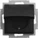 Busch-Jaeger SCHUKO® contactdoos insert met klapdeksel zwart mat - Busch-balance® SI (20 EUK-915)