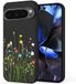 Unov Hoesje compatibel met Pixel 9 Pixel 9 Pro (2024) 5G hoesje met ontwerp zachte TPU schokabsorptie slank reliëf patroon beschermend (bloemenboeket)