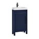 Aston Meuble lave-mains avec lavabo d'angle – 45 cm – Bleu marine – Poignée barre classique noire