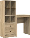 vidaXL Bureau Sonoma Eik 105,5 x 34 x 127 cm