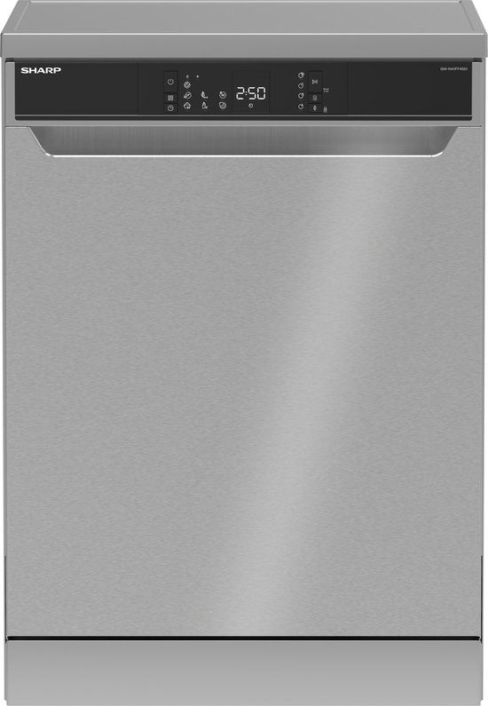 Sharp QWNA1FF45DIEU - Vrijstaande vaatwasser - Energieklasse D - RVS - 16 couverts