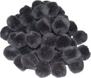 Merkloos Pompons - 180 stuks - Zwart - 15 mm - Polypropyleen - Hobby/Knutsel Materialen