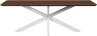 QUVIO Eettafel Sofia - Rechthoekig - Witte kruispoot - FSC®-gecertificeerd mangohout - 220x110 cm - Bruin
