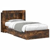 vidaXL Bedombouw met opslag Gerookt eiken 80 x 200 cm Bewerkt hout