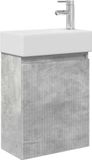 vidaXL Badkamermeubel met kraan Betongrijs 45,5 x 22,5 x 84 cm