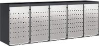 vidaXL Rangement pour poubelles pour 3 bacs Acier inoxydable Anthracite