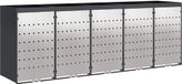 vidaXL Rangement pour poubelles pour 3 bacs Acier inoxydable Anthracite