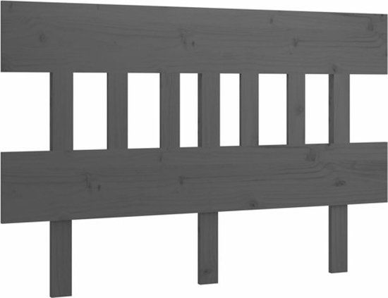 vidaXL Hoofdbord - 153,5x3x81 cm - Massief Grenenhout - Grijs