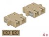 DeLOCK 85996 Glasvezelconnector SC Vrouwelijk/Vrouwelijk Beige