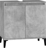 vidaXL Meuble sous lavabo 58x33x60 cm bois de sapin gris béton