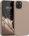 kwmobile hoesje geschikt voor Apple iPhone 13 - Hoesje met siliconen coating - Smartphone case in cappuccino