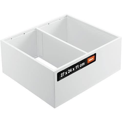 blum AMBIA-LINE lade-organizer van poedergecoat staal | ideaal voor keuken, badkamer en woonruimte | modulair uitbreidbaar | 27×24×11 cm | met magneetplaat | Zijdewit