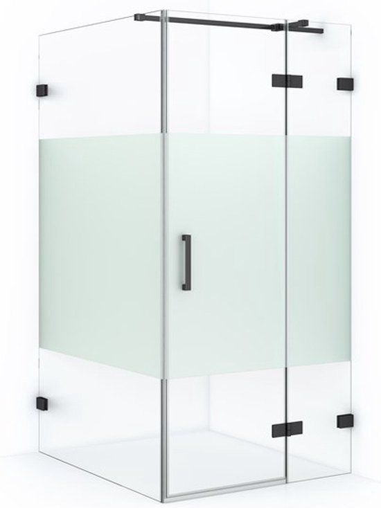 Maxaro Douchecabine Diamond 110x100cm 8mm Helder Veiligheidsglas Zwart Chroom