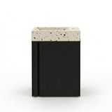 Saniclass Chaci Toiletmeubelset - 40x65cm - 1 deur - 1 kraangat - rechts - fontein terrazzo - mat zwart