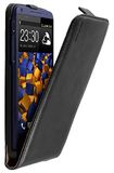 mumbi Echt leren flip case compatibel met HTC Desire 816 hoes lederen tas case wallet, zwart