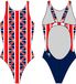 Turbo Maillot de bain vintage Rouge, Blanc, Bleu S Femme
