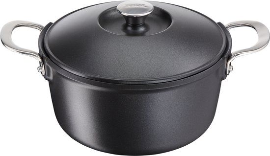 Tefal Aroma Braadpan - 24 cm - Zwart - Met Deksel - Aluminium