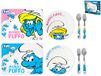 Home Smurfen Set van borden met 2 bestek, melamine, kleurrijk, 4 delen