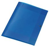 VELOFLEX - Verzamelmap Crystal DIN A4 met drukknoop, transparant blauw