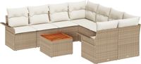 vidaXL - Tuinbank - Set - 9 - st - 8-Aantal - zitplaatsen - Beige - en - Crème