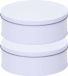 Merkloos The Box Blikken Rond koekblik opbergblik - 2x - wit - D18 x H7 cm