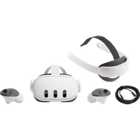 Meta Quest 3 512GB VR Headset Bundle with PC Link Cable and Elite Strap