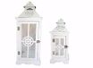 Set van 2 decoratieve lantaarns van hout en metaal (FGF03431)