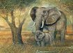 Pracht Creatives Hobby Diamond Painting Set, afbeelding met motief olifanten en accessoires, formaat ca. 35 x 25 cm, knutselset om te schilderen met glittersteentjes voor kinderen vanaf 5 jaar