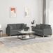 Maison Exclusive ensemble de canapé 2 pièces avec coussins, gris foncé, tissu