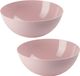 Plasticforte Serveerschaal/Saladeschaal - 2x stuks - D25 x H10 cm - kunststof - Oudroze