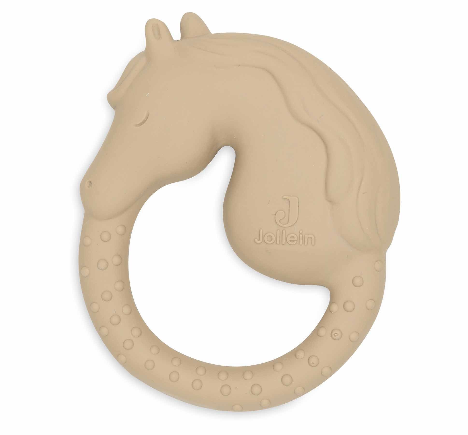Jollein Baby Bijtring Rubber - Nostalgic Ride - Beige - Rubber - 6+ maanden